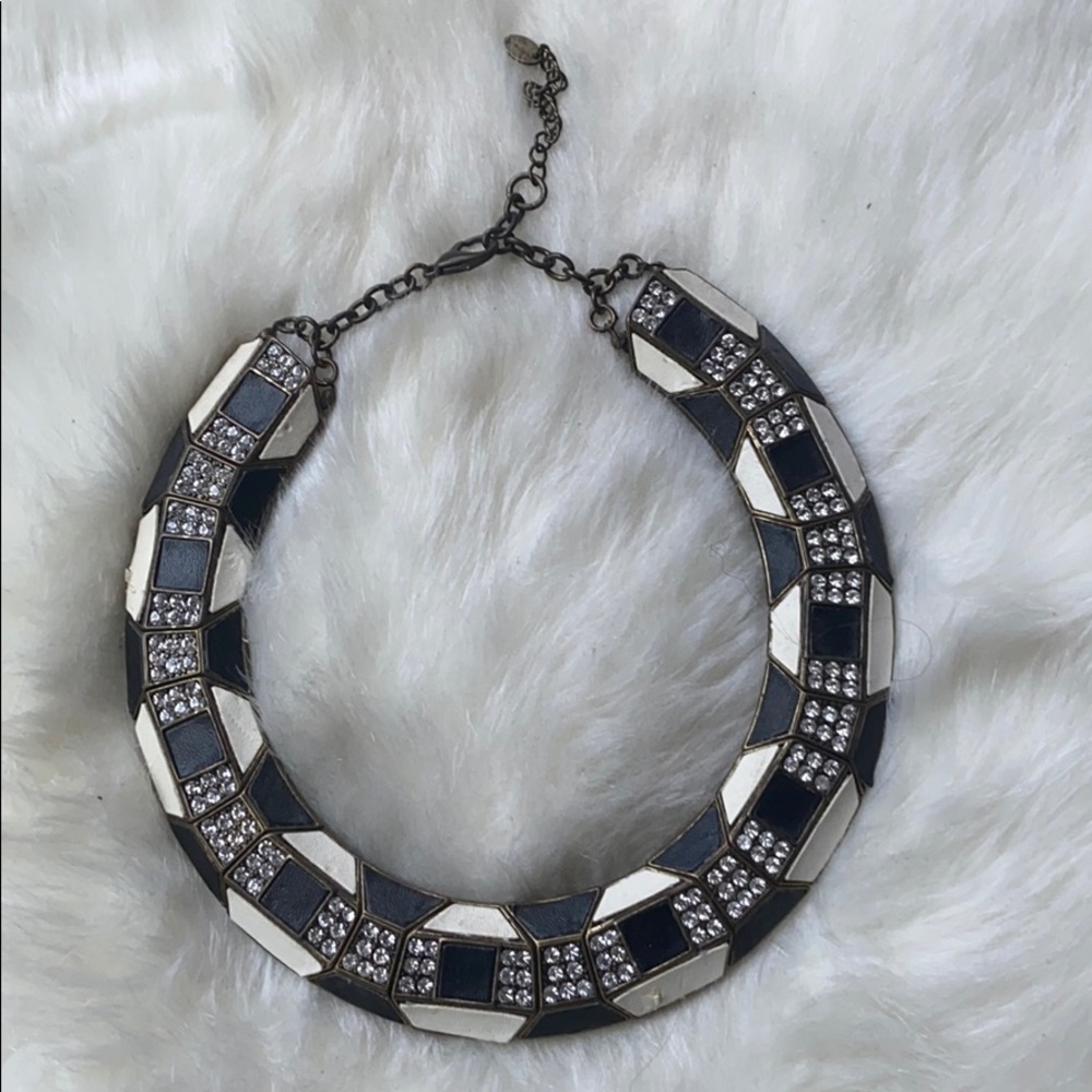 Zara black and white Geometric Necklace